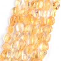 Naturlig Citrin pärlor, Oregelbunden, DIY, gul, 8-10mm, Såld Per Ca 37-39 cm Strand