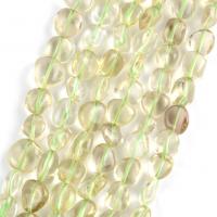 Φυσικό χαλαζία κοσμήματα χάντρες, Πράσινο Quartz, Ακανόνιστη, DIY, πράσινο φως, 8-10mm, Sold Per Περίπου 37-39 cm Strand