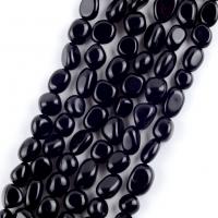 Black Stone Beads, Onregelmatige, DIY, zwart, 8-10mm, Per verkocht Ca 37-39 cm Strand