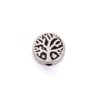 Zinc Alloy Flat Beads Flat Round silver color plated DIY nickel lead & cadmium free Approx Sold By Bag