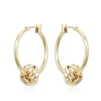 Brass Hoop Earring plated & for woman 25mm Sold By Pair