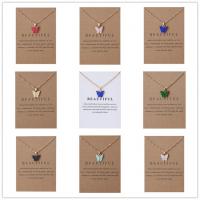 Acrylic Necklace with Zinc Alloy Butterfly plated wave chain & fashion jewelry & for woman Length Approx 16 Inch Sold By PC