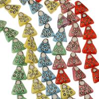 Gedrukte porselein kralen, Driehoek, DIY, meer kleuren voor de keuze, 17x15x7mm, 20pC's/Bag, Verkocht door Bag