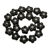 Tisak Porculanske perle, Porculan, Cvijet, možete DIY, crn, 17x16x7mm, 20računala/Torba, Prodano By Torba