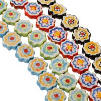 Tisak Porculanske perle, Porculan, Cvijet, možete DIY, više boja za izbor, 17x17x7mm, 20računala/Torba, Prodano By Torba