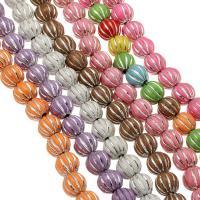 Striped Resin Beads Round DIY Length Approx 14 Inch Sold By Lot