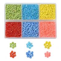 Fashion Glass Beads with Plastic Box plated DIY mixed colors 30012mmu30011mm Sold By Box