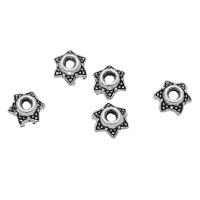 Zinc Alloy Bead Cap Flower antique silver color plated DIY nickel lead & cadmium free 7mm Approx Sold By Bag