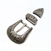 Zinc Alloy Belt Buckle antique silver color plated three pieces & DIY nickel lead & cadmium free 56mm  Sold By PC