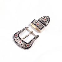 Zinc Alloy Belt Buckle gold color plated three pieces & DIY & with rhinestone nickel lead & cadmium free 40mm Sold By Set