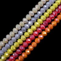 Rondelle Crystal Pärlor, Kristall, Abacus, färgrik pläterade, DIY & olika storlek för val & fasetterad, fler färger för val, Såld Per Ca 16 inch Strand