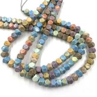 diaspro arcobaleno perla, Piazza, DIY & formato differente per scelta & sfaccettati, colori misti, Venduto per Appross. 15.35 pollice filo