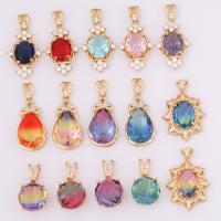 Rhinestone Brass Pendants high quality gold color plated DIY & with glass rhinestone nickel lead & cadmium free Sold By PC