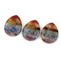 Gemstone Thumb Worry Stone Teardrop polished patchwork & Massage mixed colors Sold By PC