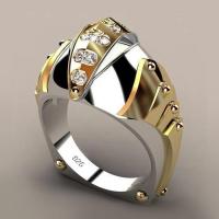 Strass vinger Ring, Zinc Alloy, plated, verschillende grootte voor keus & voor de mens & met strass, nikkel, lood en cadmium vrij, Maat:6-10, Verkocht door PC