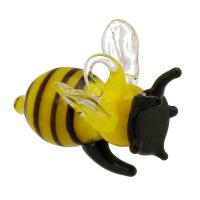Pendentifs Murano de mode, chalumeau, abeille, DIY, Jaune, 24x17x13mm, Trou:Environ 2mm, 20PC/sac, Vendu par sac