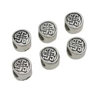 Zinc Alloy Spacer Beads Flat Round antique silver color plated DIY nickel lead & cadmium free Approx Sold By Bag