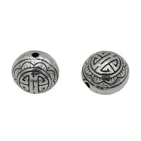 Zinc Alloy Spacer Beads Flat Round antique silver color plated DIY nickel lead & cadmium free Approx Sold By Bag