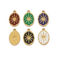 Stainless Steel Pendants 304 Stainless Steel gold color plated DIY & enamel Sold By Bag