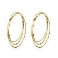Brass Hoop Earring real gold plated & for woman Sold By Pair