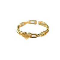 Brass Finger Ring Heart plated adjustable & for woman & hollow nickel lead & cadmium free US Ring Sold By PC