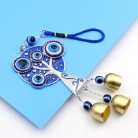 Wind Chimes Outdoor and Home Decoration  Zinc Alloy with Lampwork Evil Eye plated fashion jewelry & Unisex & epoxy gel blue 285mm Sold By PC
