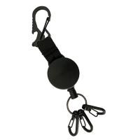 ABS plast Key Lås, med Tiger Tail Wire, Unisex & indragbar, svart, 185x40mm, Säljs av PC
