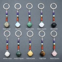 Bag Purse Charms Keyrings Keychains Gemstone with Iron silver color plated & Unisex 105mm Sold By PC