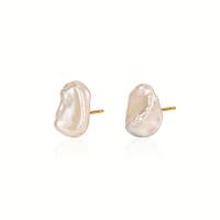 Freshwater Pearl Earrings 925 Sterling Silver with Freshwater Pearl fashion jewelry & for woman 8mm Sold By Pair