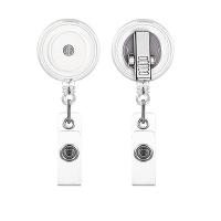 ABS Plastic Badge Holder Round Unisex & retractable clear Sold By PC