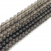 Naturlige Smoky Quartz perler, Runde, du kan DIY & forskellig størrelse for valg, sort, Solgt Per Ca. 38 cm Strand