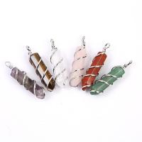 Gemstone Pendants Jewelry with Brass Conical plated DIY Sold By PC