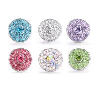 Jewelry Snap Button Zinc Alloy Round silver color plated DIY & with rhinestone nickel lead & cadmium free 18mm Sold By PC