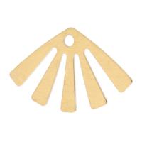 Messing hangers, Fan, uniseks, oorspronkelijke kleur, nikkel, lood en cadmium vrij, 20x12.50x0.50mm, Gat:Ca 1mm, Ca 1000pC's/Bag, Verkocht door Bag