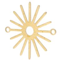 Mässing smycken Connector, Sol, DIY & 1/1 slinga & ihålig, ursprungliga färgen, nickel, bly och kadmium gratis, 28x28x0.50mm, Hål:Ca 1.5mm, Ca 1000PC/Bag, Säljs av Bag