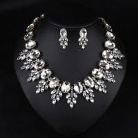 Crystal Jewelry Sets Zinc Alloy with Crystal plated & for woman & with rhinestone Length Approx 18.89 Inch Sold By PC