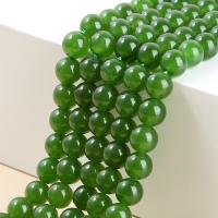 Natural Chalcedony Bead Green Calcedony Round plated green Length Approx 14.56 Inch Sold By Lot
