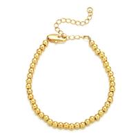 Mosiądz bransoletki, ze 3 przedłużeniami łańcuszka, Powlekane, biżuteria moda & dla kobiety, złoto, 6mm, długość 16.7 cm, sprzedane przez PC