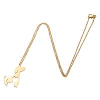 Titanium Steel Necklace Dog plated fashion jewelry & for woman Length 45 cm Sold By PC