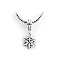 European Style Zinc Alloy Dangle Beads Snowflake silver color plated Unisex nickel lead & cadmium free Approx Sold By Bag