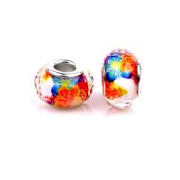 European Resin Beads with Iron Lantern silver color plated DIY & faceted mixed colors Approx Sold By Bag