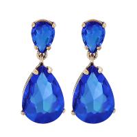 Crystal Earrings Zinc Alloy with Crystal Teardrop fashion jewelry & for woman nickel lead & cadmium free Sold By Pair