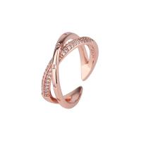 Cubic Zirconia Micro Pave Brass Ring Geometrical Pattern plated adjustable & for woman nickel lead & cadmium free 7mm US Ring .5 Sold By PC