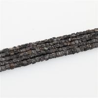 Leopard Skin Stone, Neliö, kiiltävä, tee-se-itse, musta, 4x4mm, Pituus N. 15.35 tuuma, 5säikeet/erä, N. 86PC/Strand, Myymät erä