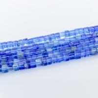 Grânulos de quartzo natural jóias, quartzo cerejaq, Quadrado, polido, DIY, azul céu, 4x4mm, comprimento Aprox 15.35 inchaltura, 5vertentespraia/Lot, vendido por Lot