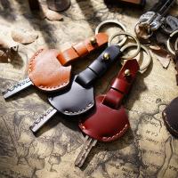 Full Grain Cowhide Leather Key Cap with Iron Unisex Sold By PC