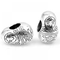 Zinc Alloy European Beads silver color plated DIY nickel lead & cadmium free Approx Sold By Bag