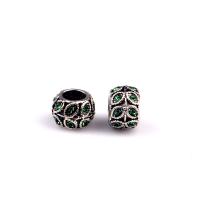 Zinc Alloy European Beads barrel silver color plated DIY & with rhinestone Approx Sold By Bag