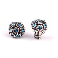 Zinc Alloy European Beads Bouquet silver color plated DIY & with rhinestone nickel lead & cadmium free Approx Sold By Bag
