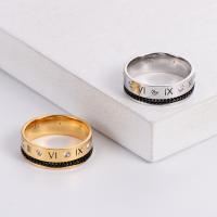 Rhinestone Stainless Steel Finger Ring 304 Stainless Steel Vacuum Ion Plating Unisex & with rhinestone Sold By PC
